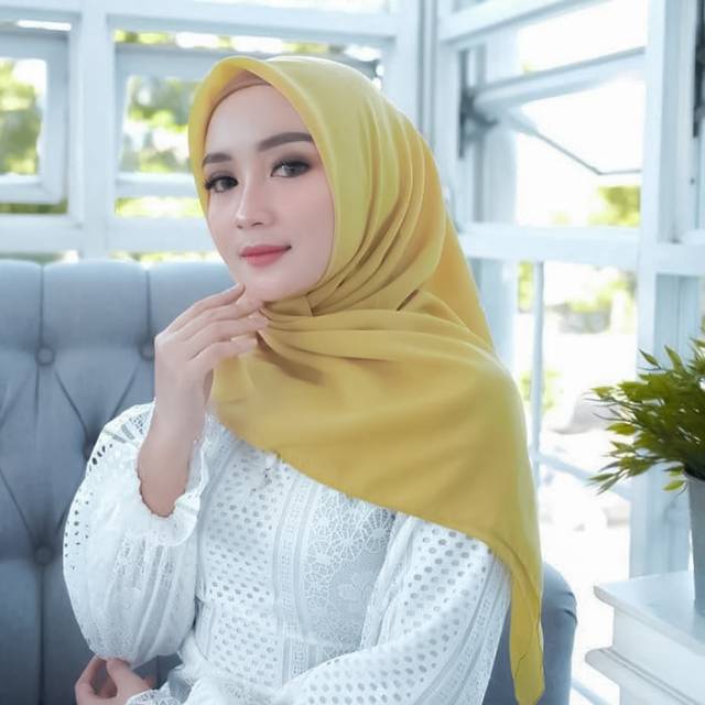 Hijab Honey Bella Square Segiempat Jilbab Polos Kerudung Polycotton Murah Shopee Indonesia