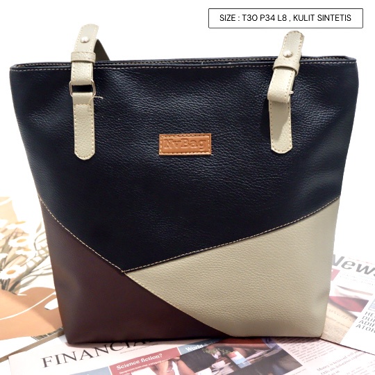 Produk NEVSET SEMARANG BISA COD GRATIS ONGKIR TAS Totebag warna kombinasi kulit sintetis polos tiga warna cewek oh shut up