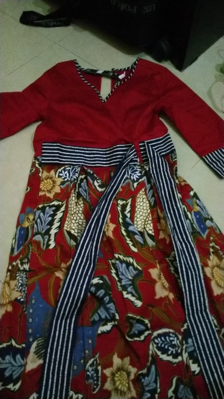 Batik Couple Set Aci Edisi Natal Imlek Warna Merah Bahan Katun Stretch