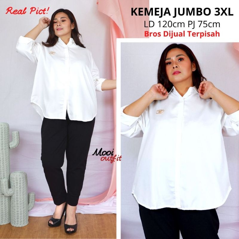 Mooi Outfit - Kemeja Oversize Wanita / Kemeja Wanita Jumbo Ld 120 Ld 130