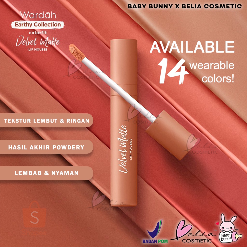 ❤ BELIA ❤ WARDAH Colorfit Velvet Matte Lip Mousse | Lipstik cair dengan tekstur mousse 4 gram | Baby Bunny | BPOM