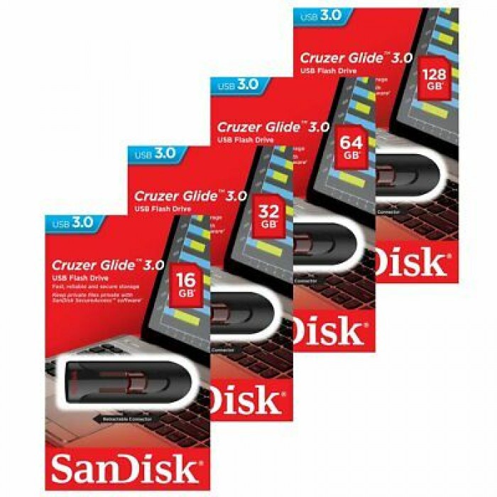 Flashdisk Sandisk Cruzer Glide CZ600 USB 3.0 - 16GB/32GB/64GB/128GB/256GB