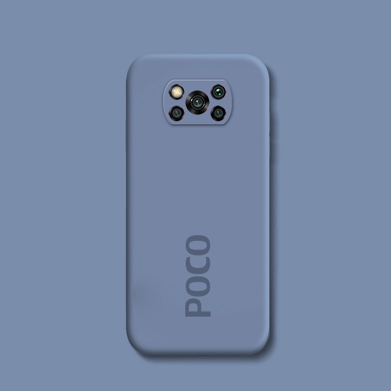 Casing Official Original Silicone Full Protection Soft Camera Protection Case Xiaomi Poco X3 NFC Pro Cover-Gray