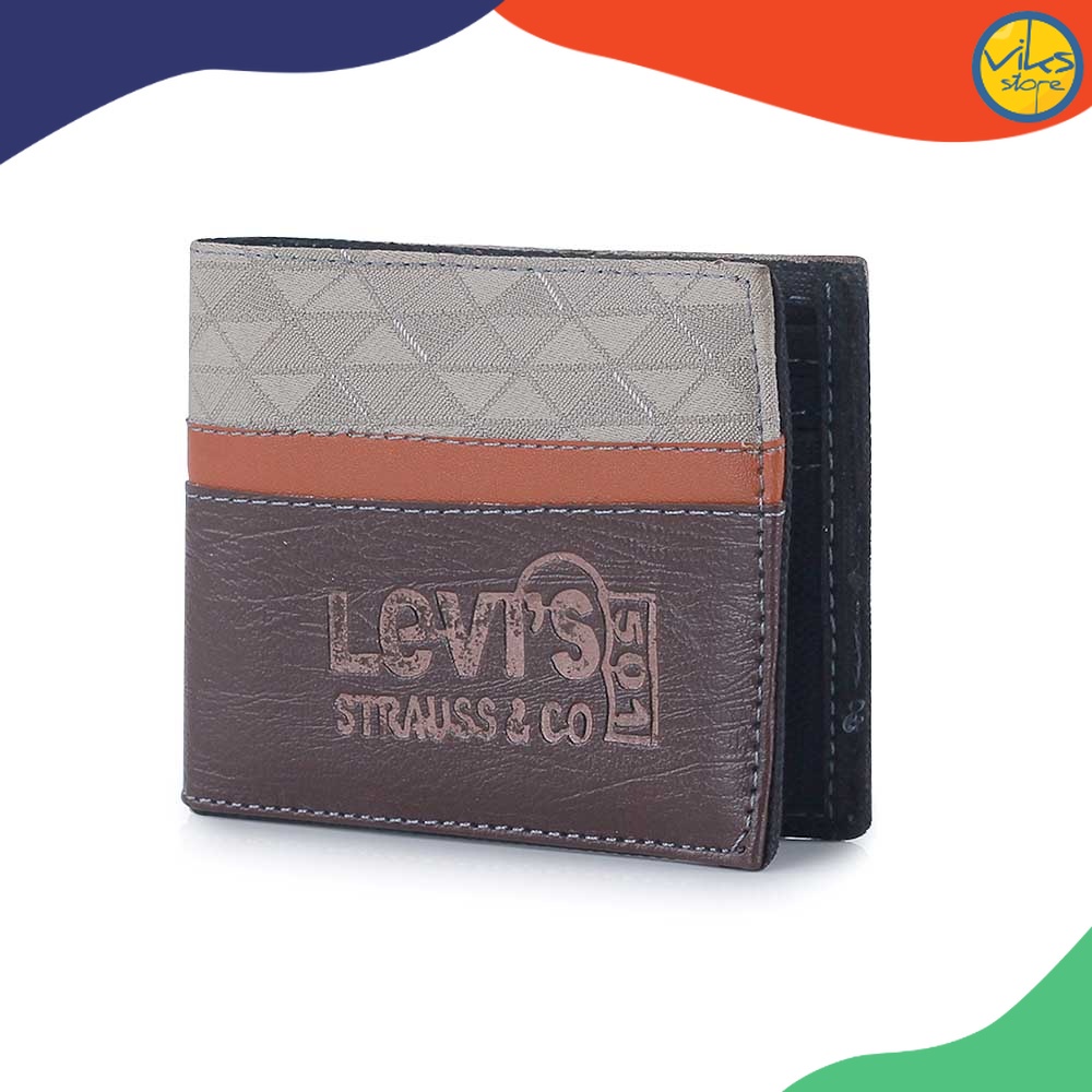 Dompet Lipat Pria Cowok Cowo Laki Laki Distro Pria Bahan Kulit Sintesis Dompet Pria Levis