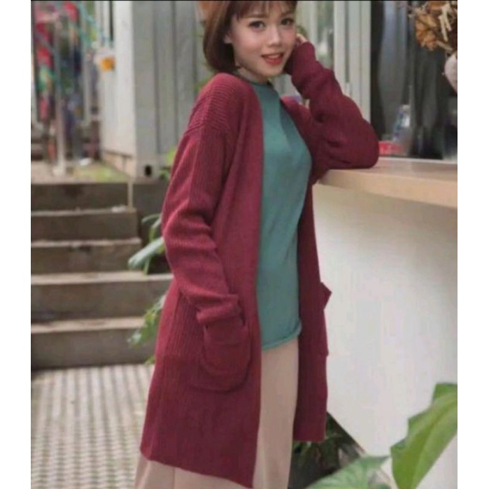 Long cardy BELLE OVERSIZE sweater rajut halus