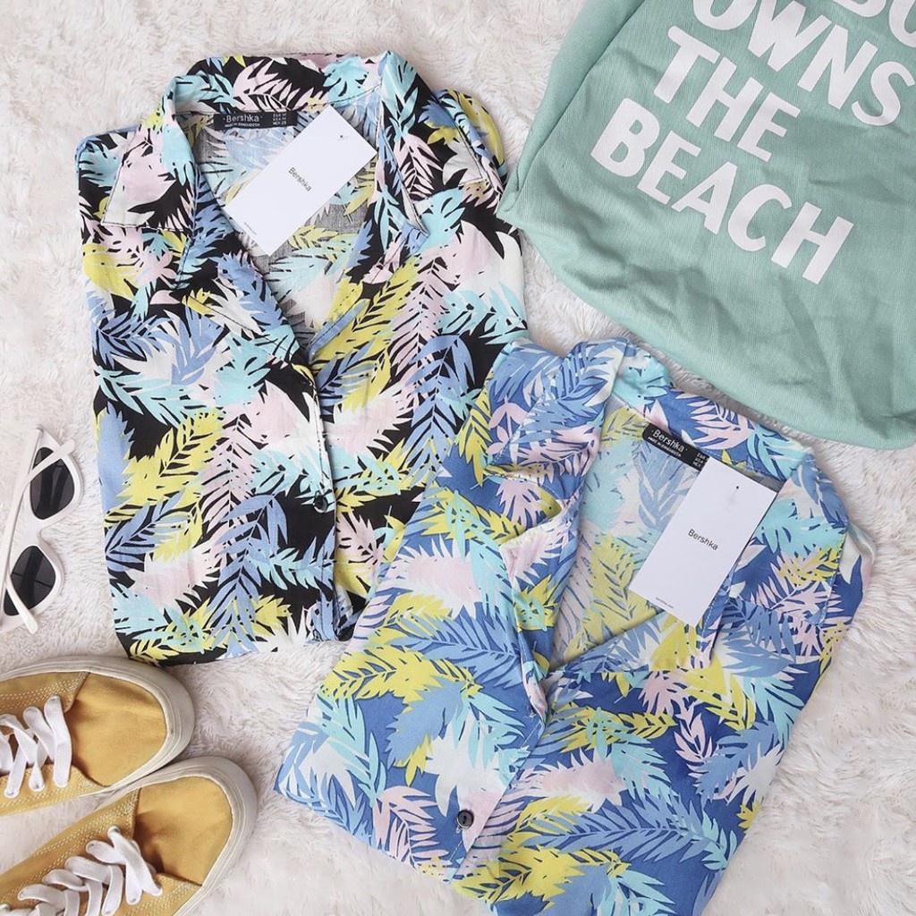 [ 𝐂𝐫𝐨𝐜𝐮𝐬 ] Kemeja wanita retro korea Face mix Wolfis-Pastel PJG - BLACK