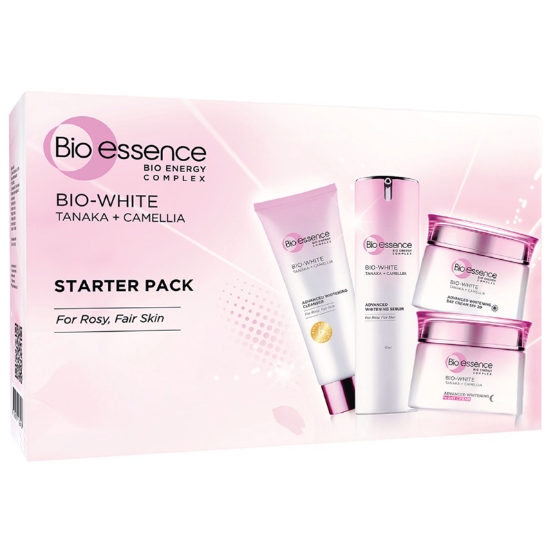 Bioessence Bio-Essence Bio Essence Bio-White Starter Pack Serum Sabun Muka Cream Krim Malam Siang