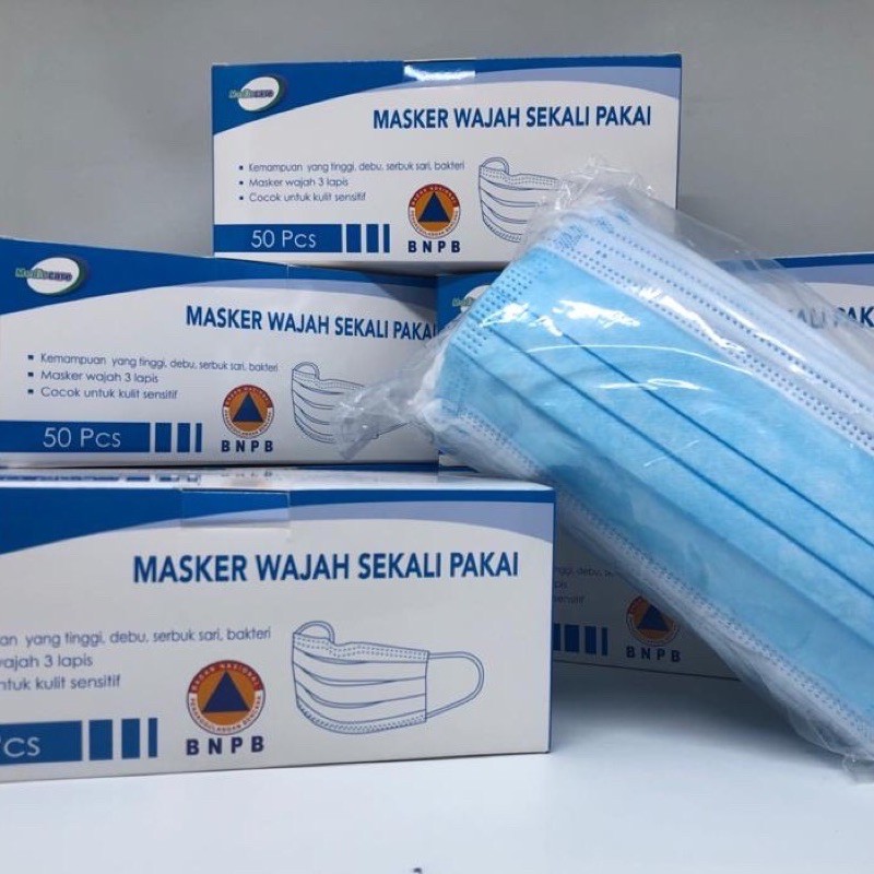 masker 3 ply disposable (50pcs)