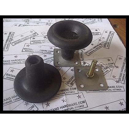 Kaki Stabil Bulat Bahan Karet Hitam Untuk Kursi Sofa Bangku Meja