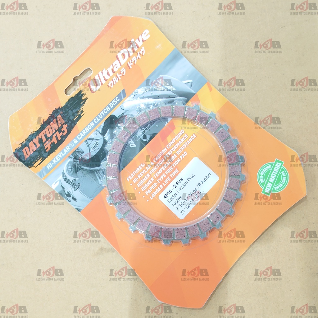 Daytona Kampas Plat Kopling Jupiter Z Z1 Vega ZR 4616 Racing Clutch Set Piringan Pelat Kevlar Compound Plate Friction Disc Kit Ultradrive