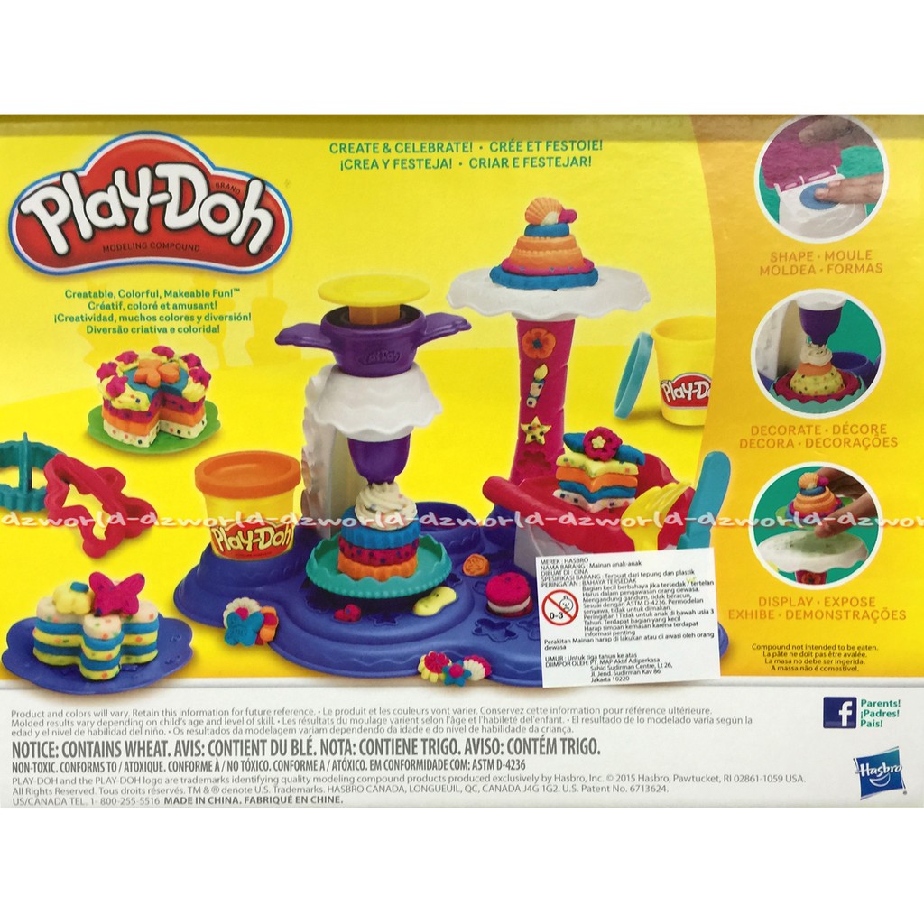 Play doh cake party membuat kue ulangtahun dengan cetakan Play-doh Ori