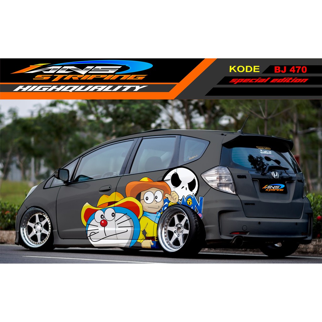 STICKER MOBIL JAZZ, JES ,AGYA, BRIO, SIGRA, YARIS / DECAL STICKER MOBIL DORAEMON / STIKER DORAEMON