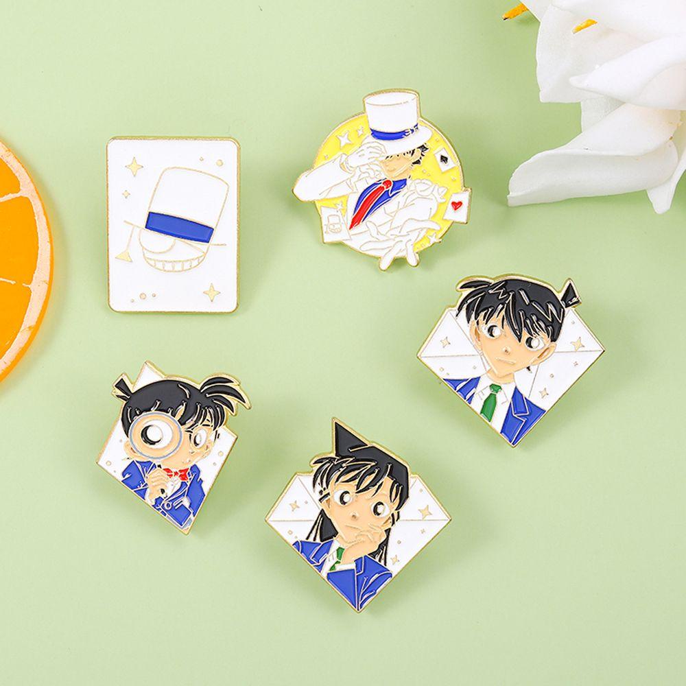 Mxbeauty Detektif Conan Bros Hadiah Cosplay Pakaian Dekorasi Kartun Decor Lencana Badge Pin Enamel Brooch