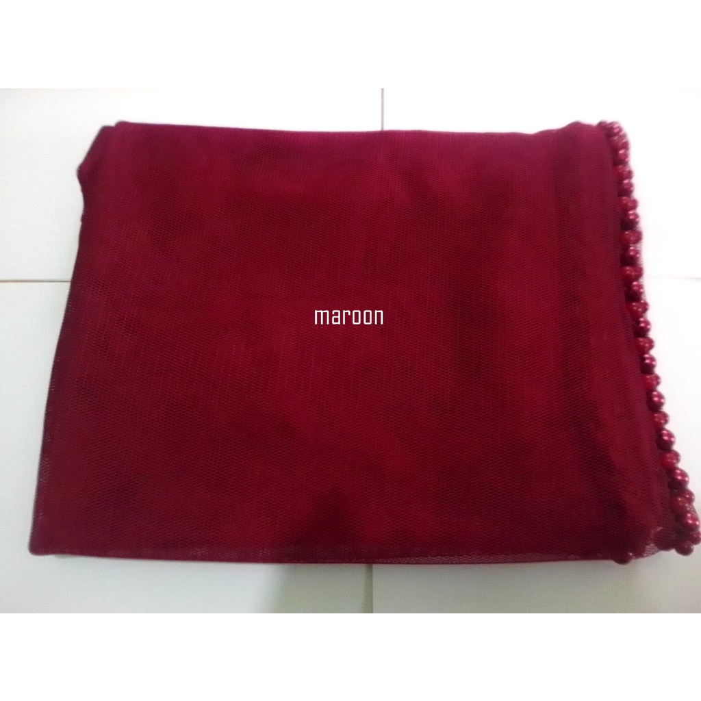 Slayer Pengantin Hijab pengantin veil pengantin Kerudung Pengantin aksesoris pengantin-maroon