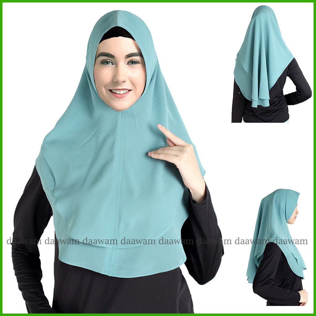 Daawam ORI Khimar Ceruty Babydoll 2 Layer Bahan Ceruty Impor Khimar Ceruty Premium