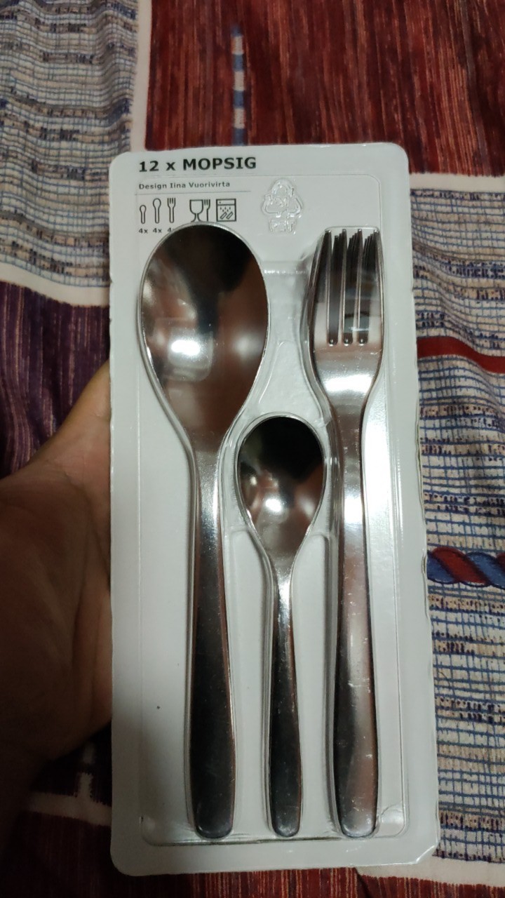 Mopsig Peralatan Makan (sendok, Garpu Dan Sendok Kecil) 1 Set Isi 12