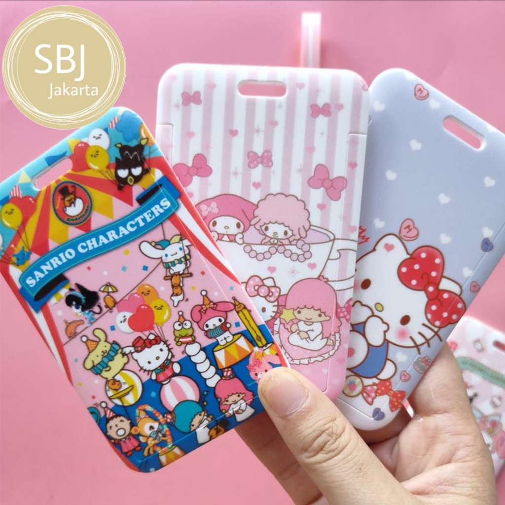 ID card holder / Tempat Kartu bahan plastik hardcase / Tag holder Dengan tali strap / Name tag