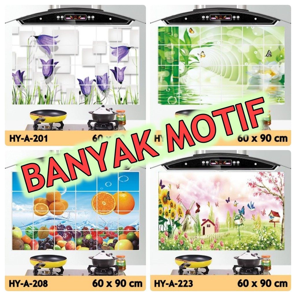 STIKER ANTI MINYAKSticker Dapur Tahan Suhu PanasWallsticker Aluminium Foil