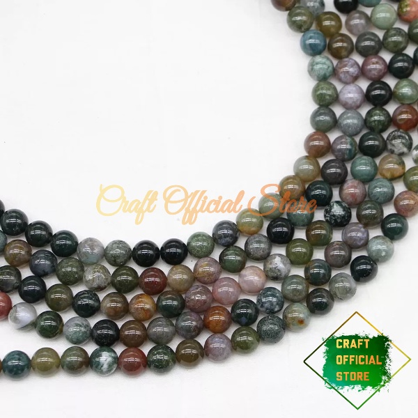 Bahan Gelang Batu Indian Agate 6/8/1.0mm Untuk Craft Dan DIY