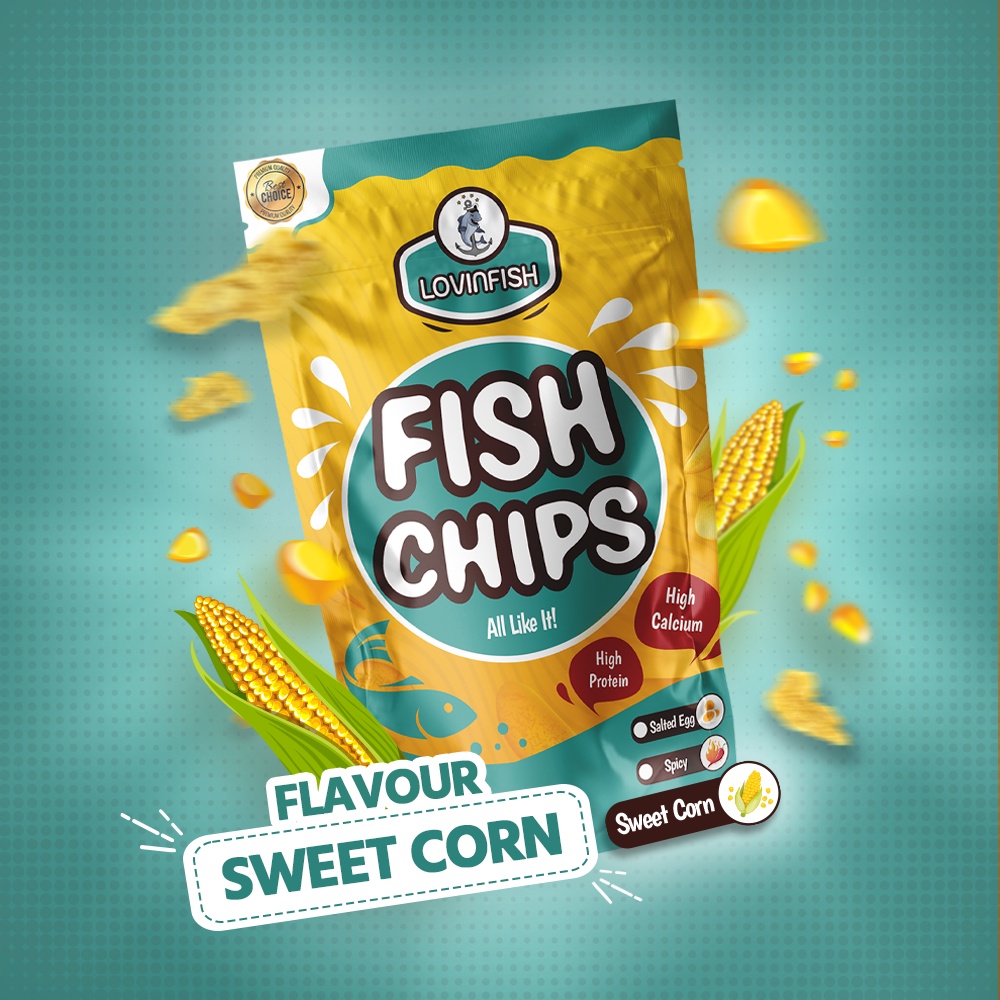 

KERIPIK FISH CHIPS LOVINFISH - SWEET CORN FLAVOUR 100g