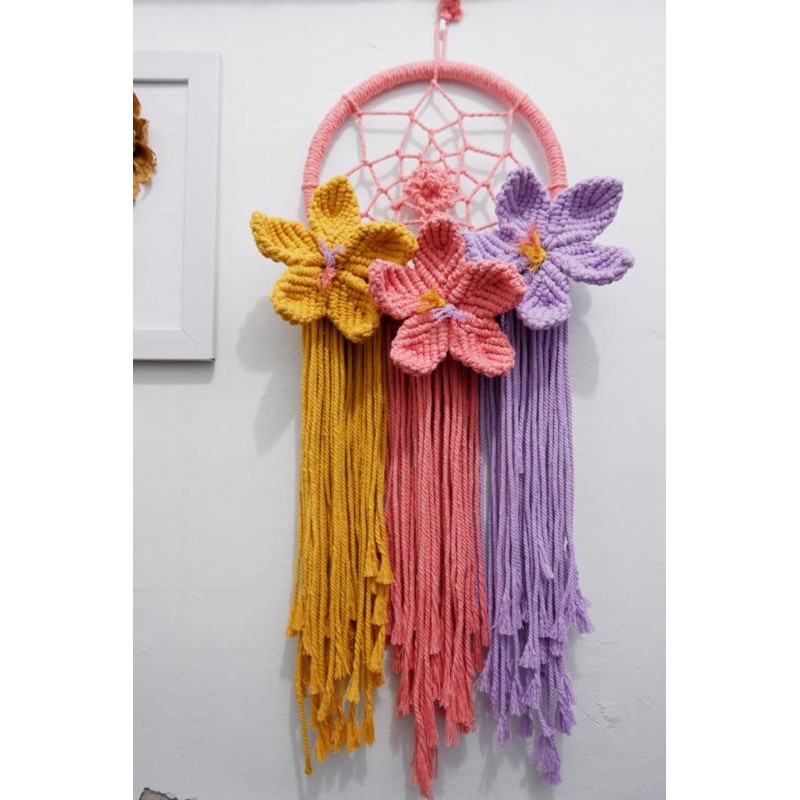 macrame/ macrame bunga/ dreamcatcher/ macrame dreamcatcher/ flower macrame