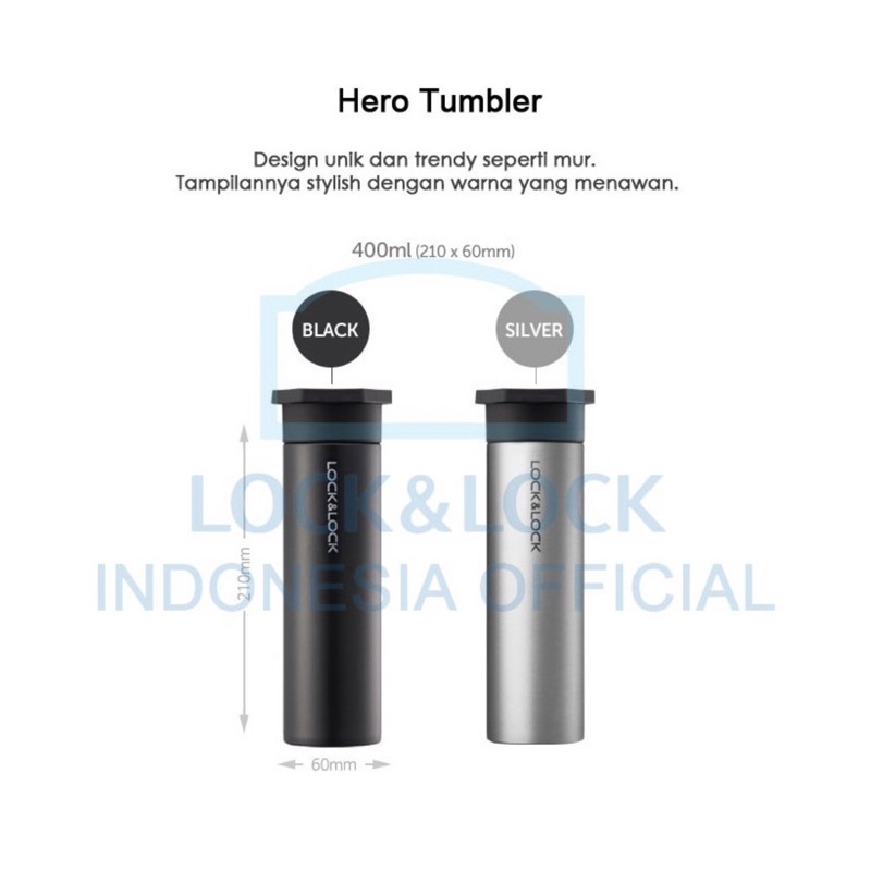 [Lock n Lock] Hot &amp; Cool Hero Tumbler 400ml / Thermos Air