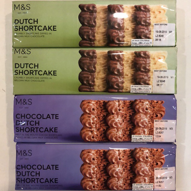 

M&S Marks Spencer Dutch Shortcake Shortbread Original Chocolate Kue Kering Snack Cemilan Cookies Yum