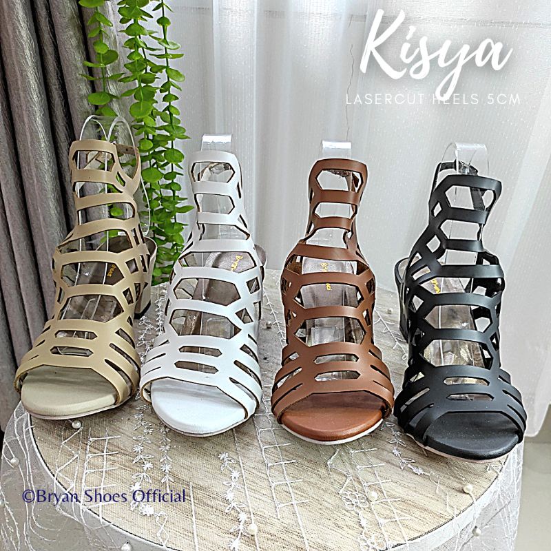 Bryan Kisya Heels Tali Lasercut Gladiator Spider Hak Tahu 5cm Jumbo Oversize Bigsize 36-40 41 42 43