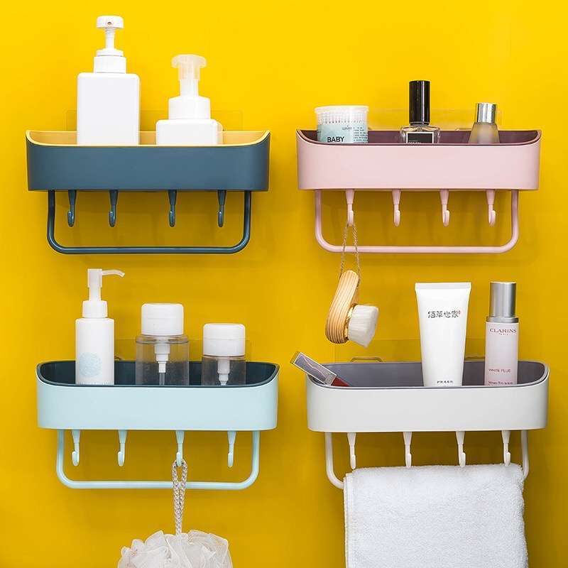 FS dinding kamar mandi plastik rak dapur gantung / bathroom organizer rak plastik gantung sabun panjang
