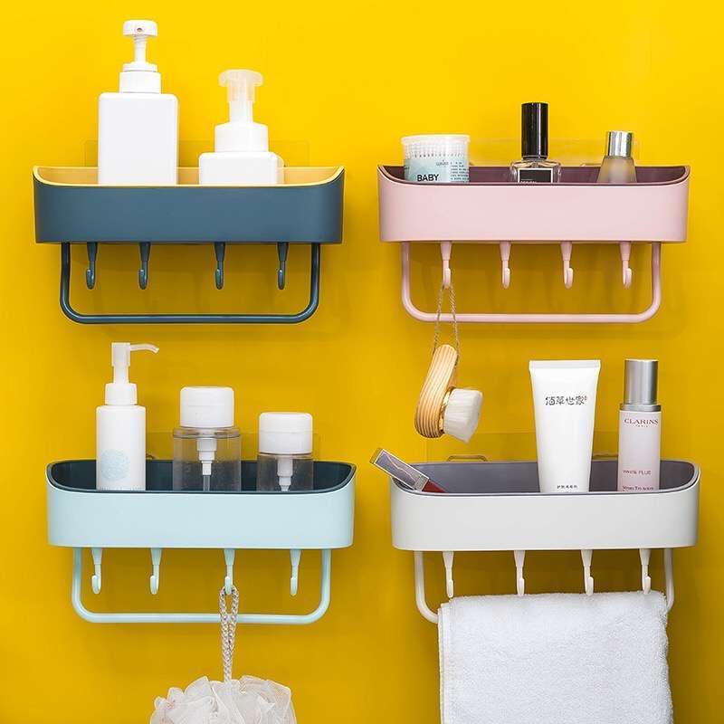 BOS - Dinding kamar mandi plastik rak dapur gantung / bathroom organizer rak plastik gantung sabun panjang