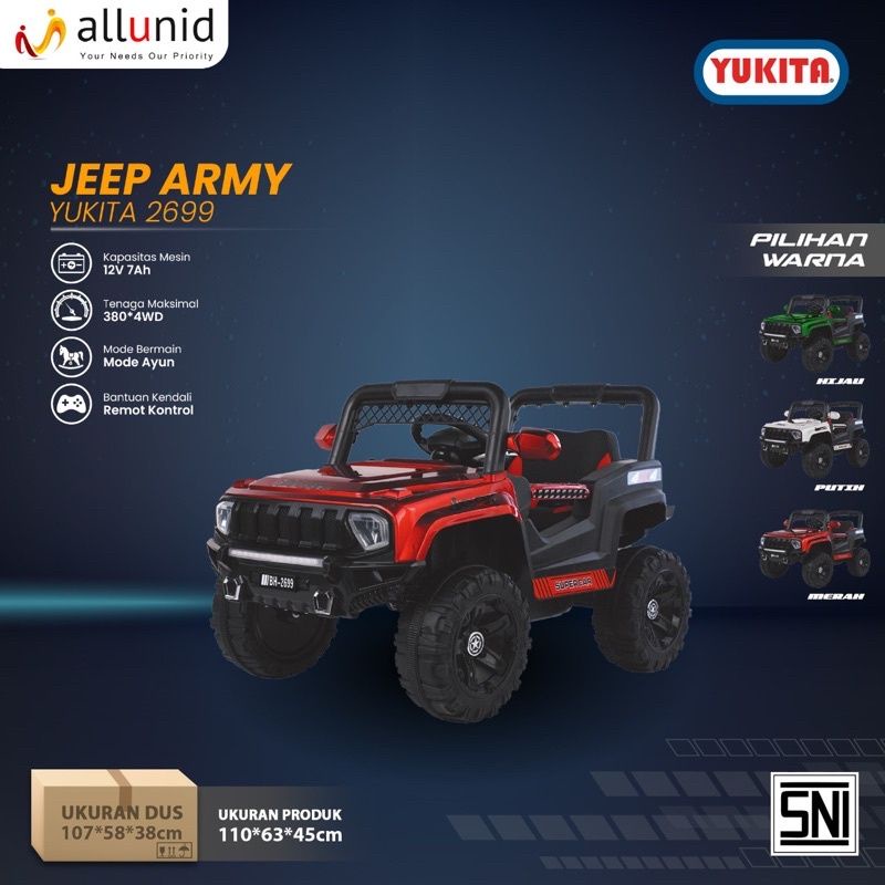 Mainan Mobil-mobilan Aki Yukita 2699 4WD - Jeep Army
