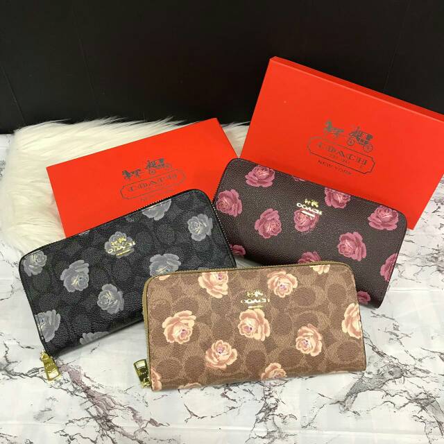 COACH WALLET LONG 1zipper FREE BOX