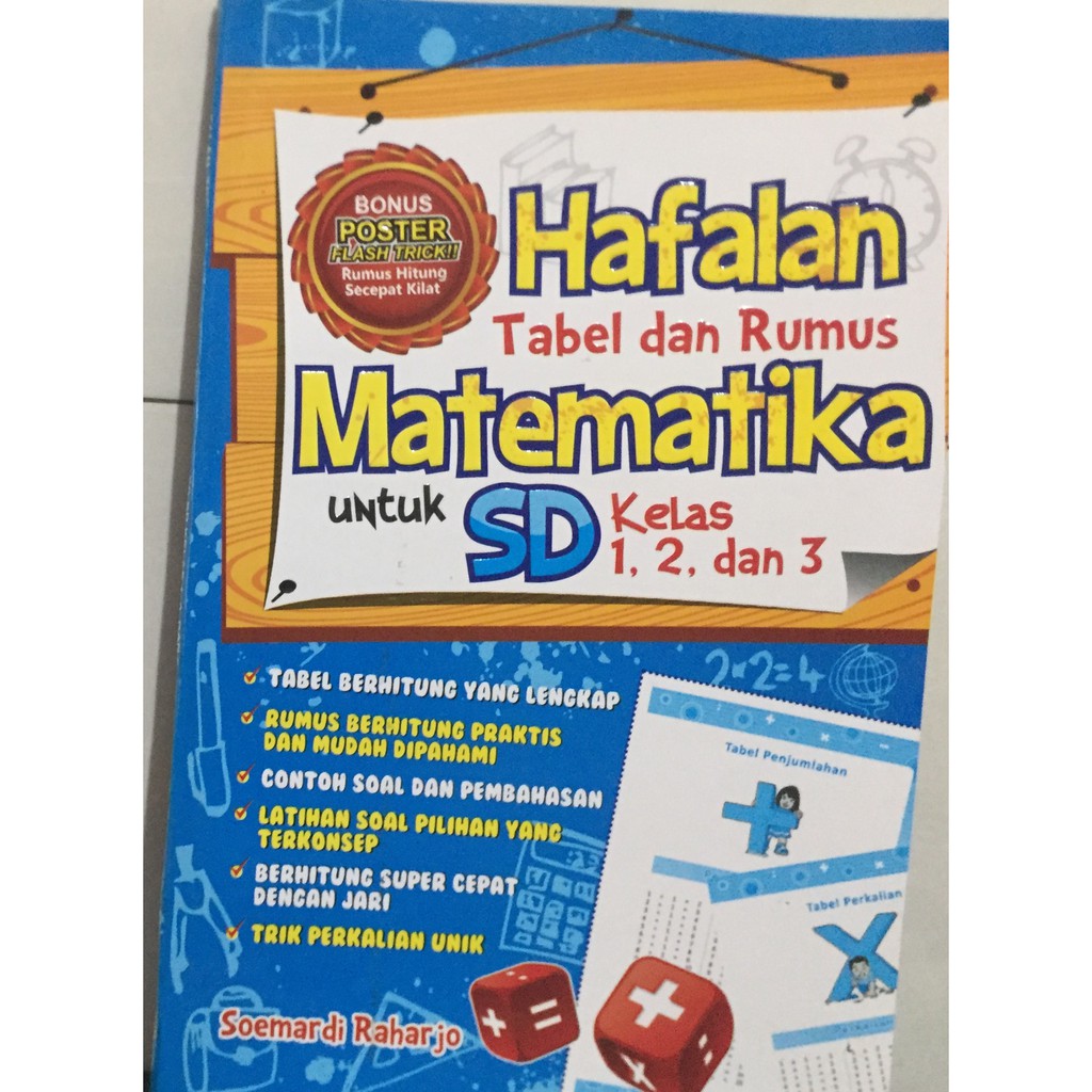 BUKU HAFALAN TABEL & RUMUS MATEMATIKA UNTUK SD KELAS 1,2,3