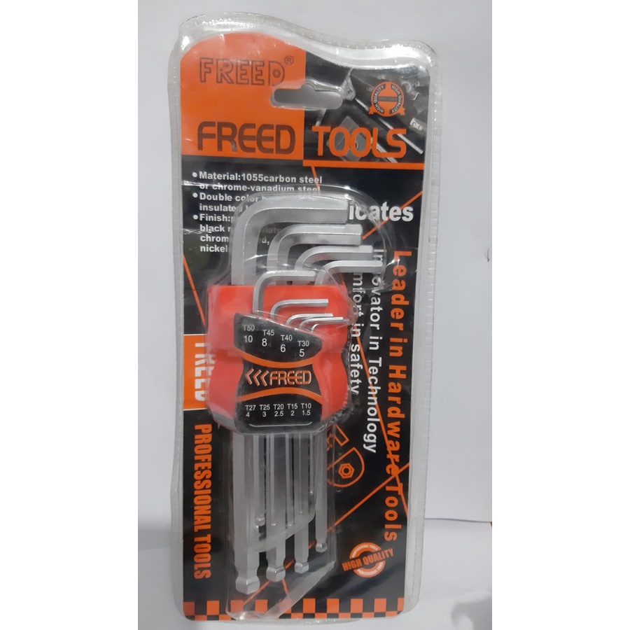 KUNCI L LONG SET 9PCS/BALL LONG FREED/KUNCI L SET/KUNCI SET/EXTRA HEX KEY LONG/KUNCI SET