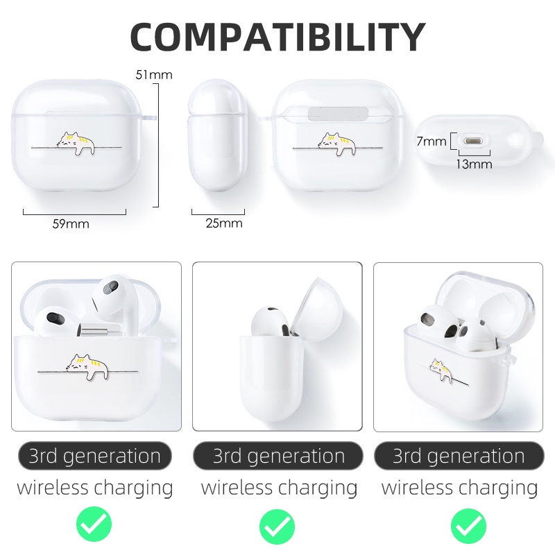 Casing Pelindung Motif Kartun Binatang Lucu Untuk AirPods 3