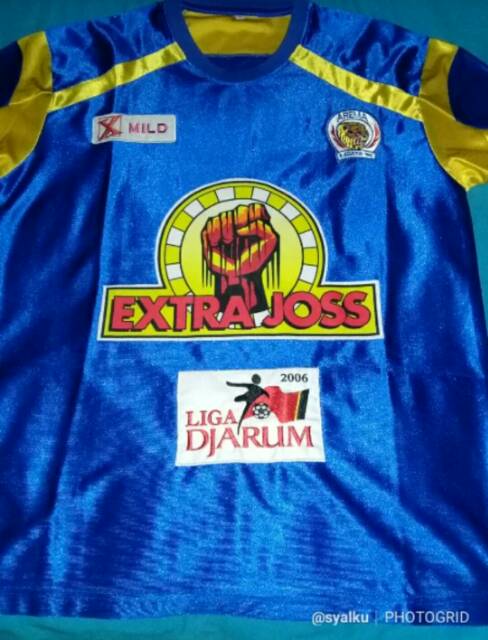 Jersey Arema Liga Djarum 2006 Home Biru Grade Ori Malang Retro