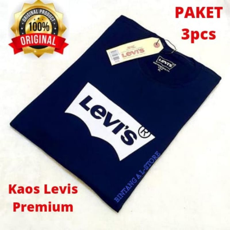 [COD] BELI 1 DAPAT 3PCS KAOS PRIA KWALITAS PREMIUM / KAOS LEVISS / Kaos pria /  KAOS DISTRO ORIGINAL(Kaos Leviss)