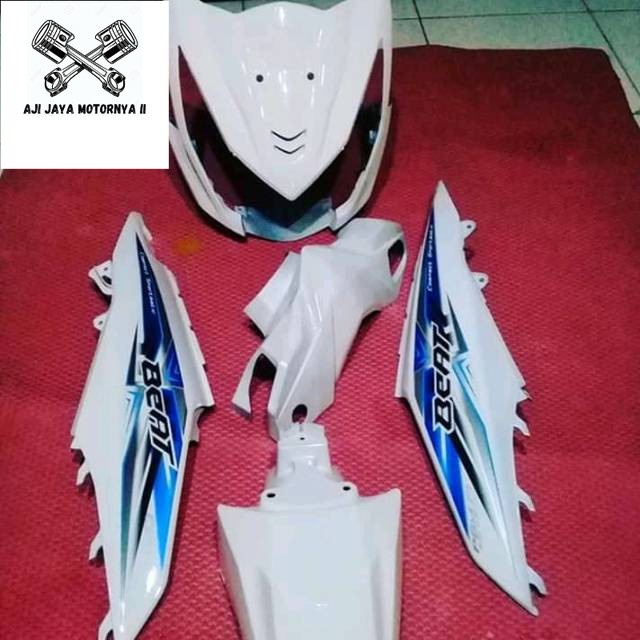 Body halus honda beat fi stater kasar 2013-2015,putih full set body beat fi
