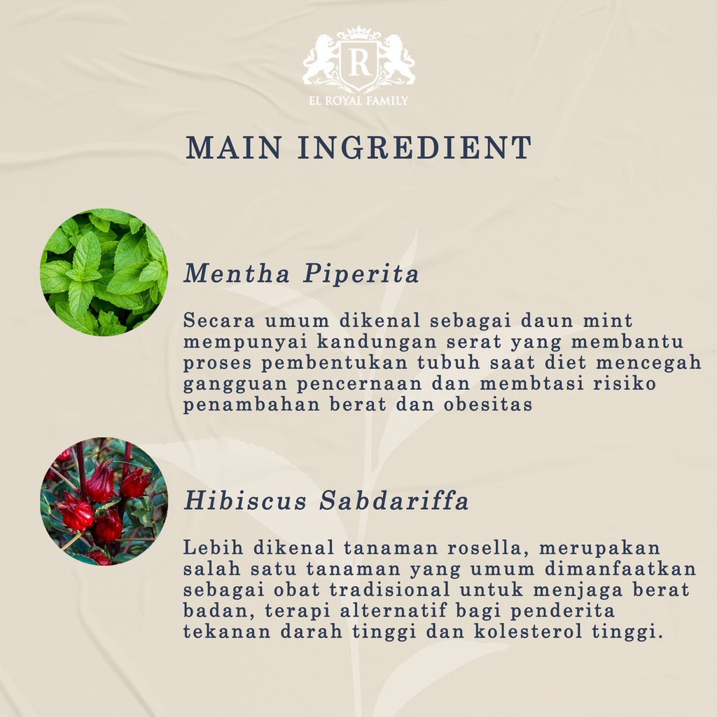 1 Paket El Royal Premium Herbal Tea - Teh Herbal Untuk Kesehatan Melancarkan Pencernaan