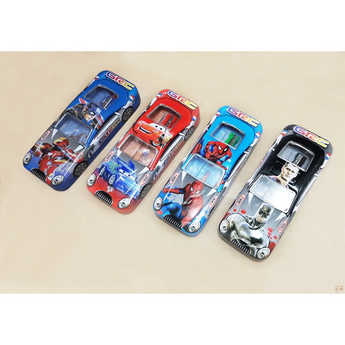 

Dijual Tempat Pensil 3D Mobil Paket ATK Karakter Kotak Besi Timbul Emboss Limited
