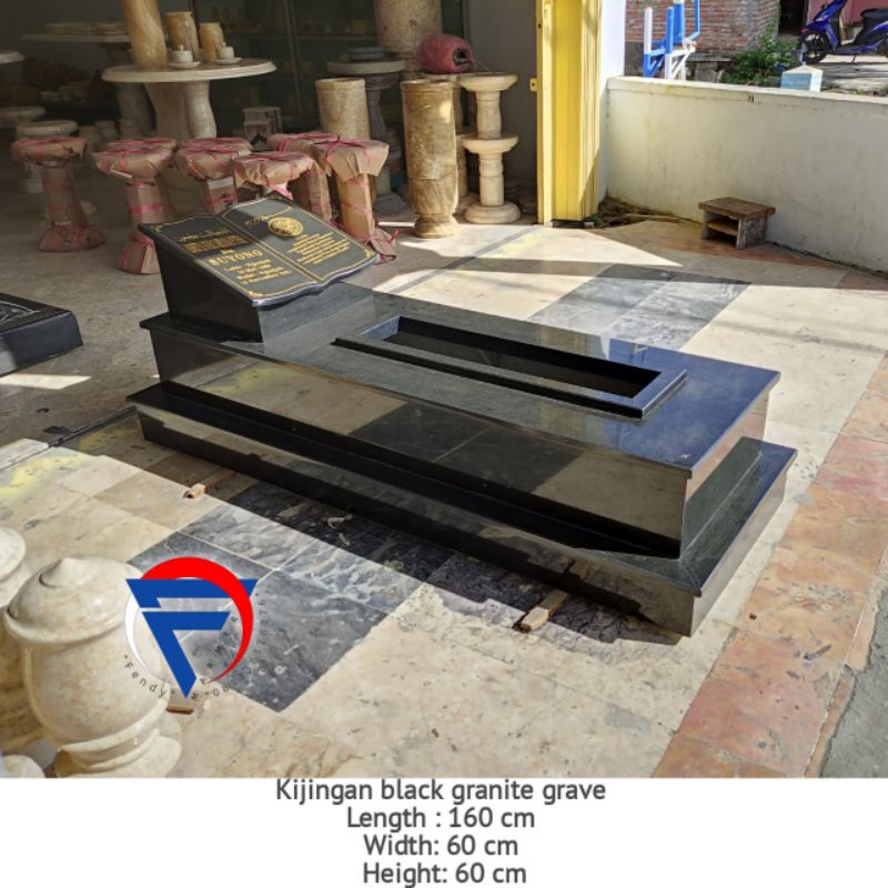 Kijingan makam batu granit hitam sumedang P.160 L.60 T.60 free ongkir area jawa