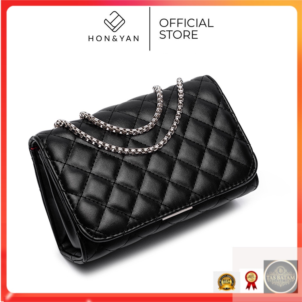 Tas Import Wanita Selempang Sling bag Tali Rantai Quilted  Korea Mini - Hana Sling Bag #terpesona#ta
