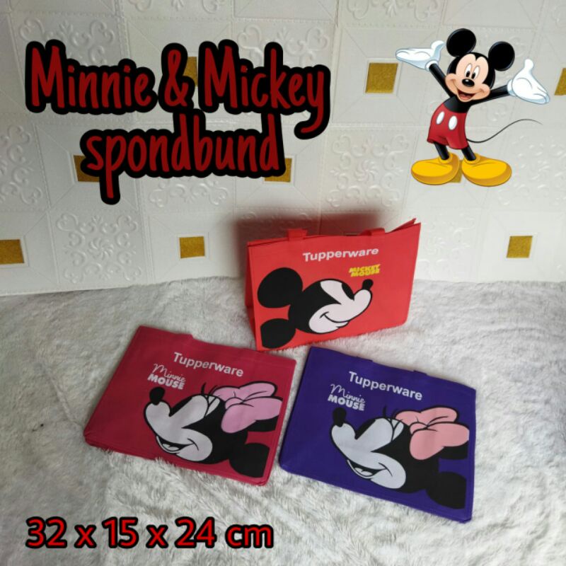 

Tas Mickey dan Minnie bahan Spondbund / tas bekal Tupperware mickey / tas ulang tahun / tas souvenir