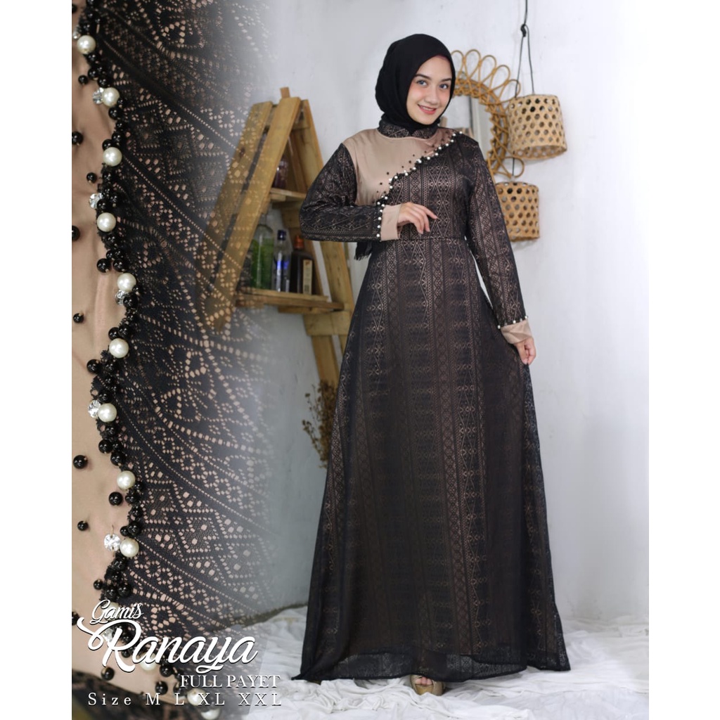 Gamis Brukat Kanaya NK/ Kebaya Gamis Pesta Mewah / Dress Brokat