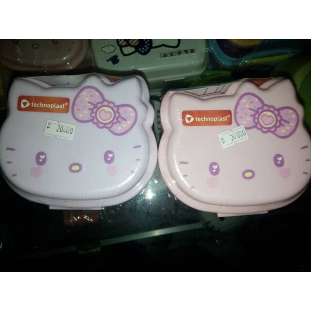 TECHNOPLAST HELLO KITTY LUNCH BOX RICE TEMPAT BEKAL NASI KOTAK MAKAN ANAK TK LUCU KECIL PINK UNGU