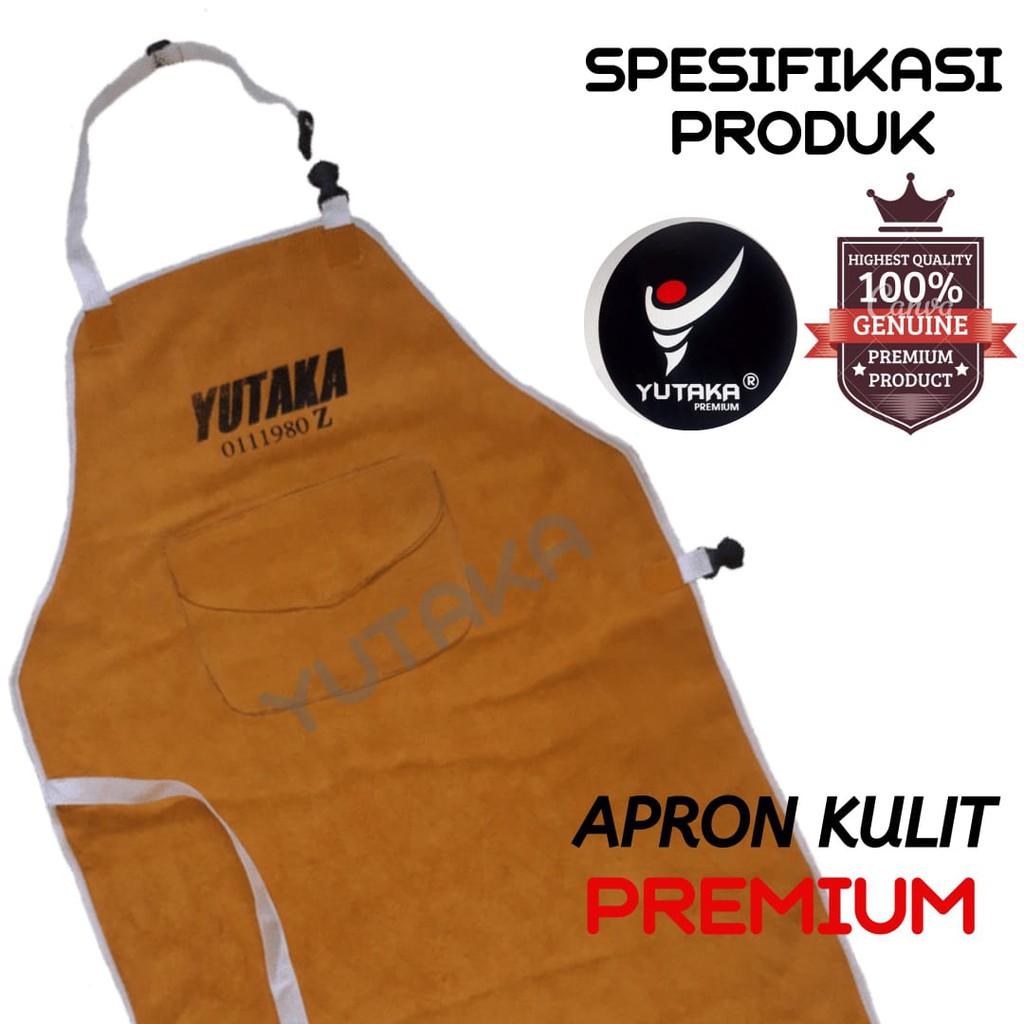 YUTAKA WELDING APRON Warna TAN/apron dada kulit tan