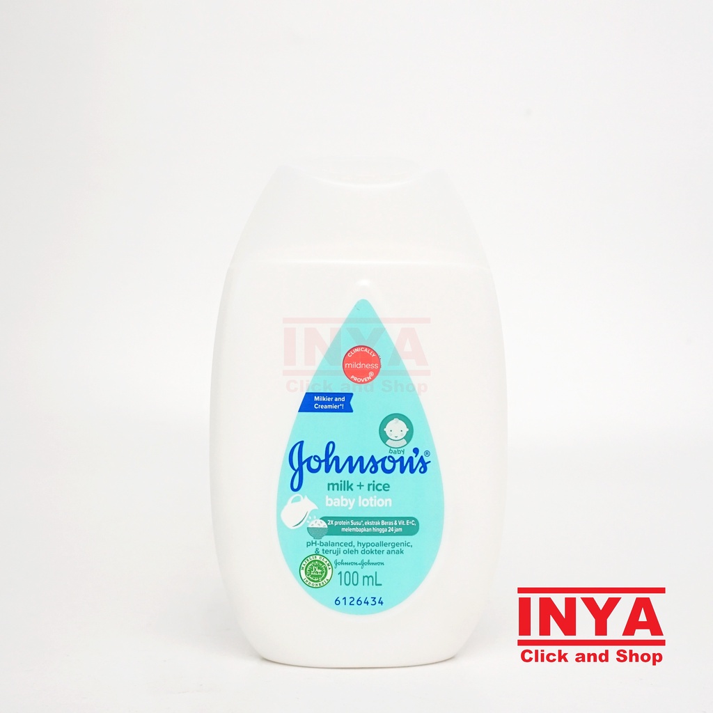 JOHNSON MILK + RICE BABY LOTION 100ml - Hand &amp; Body Lotion Bayi