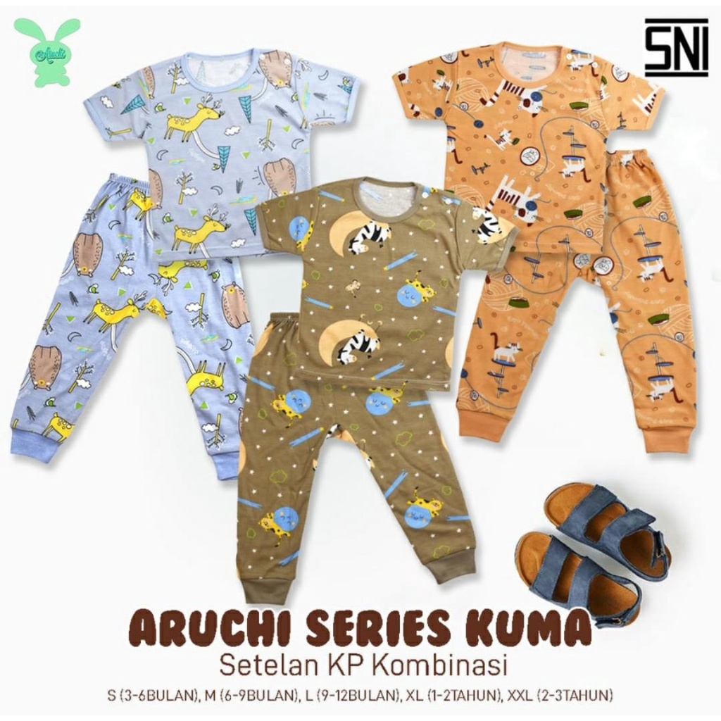 ARUCHI SETELAN BAYI MOTIF KUMA / SETELAN BAYI DAN ANAK