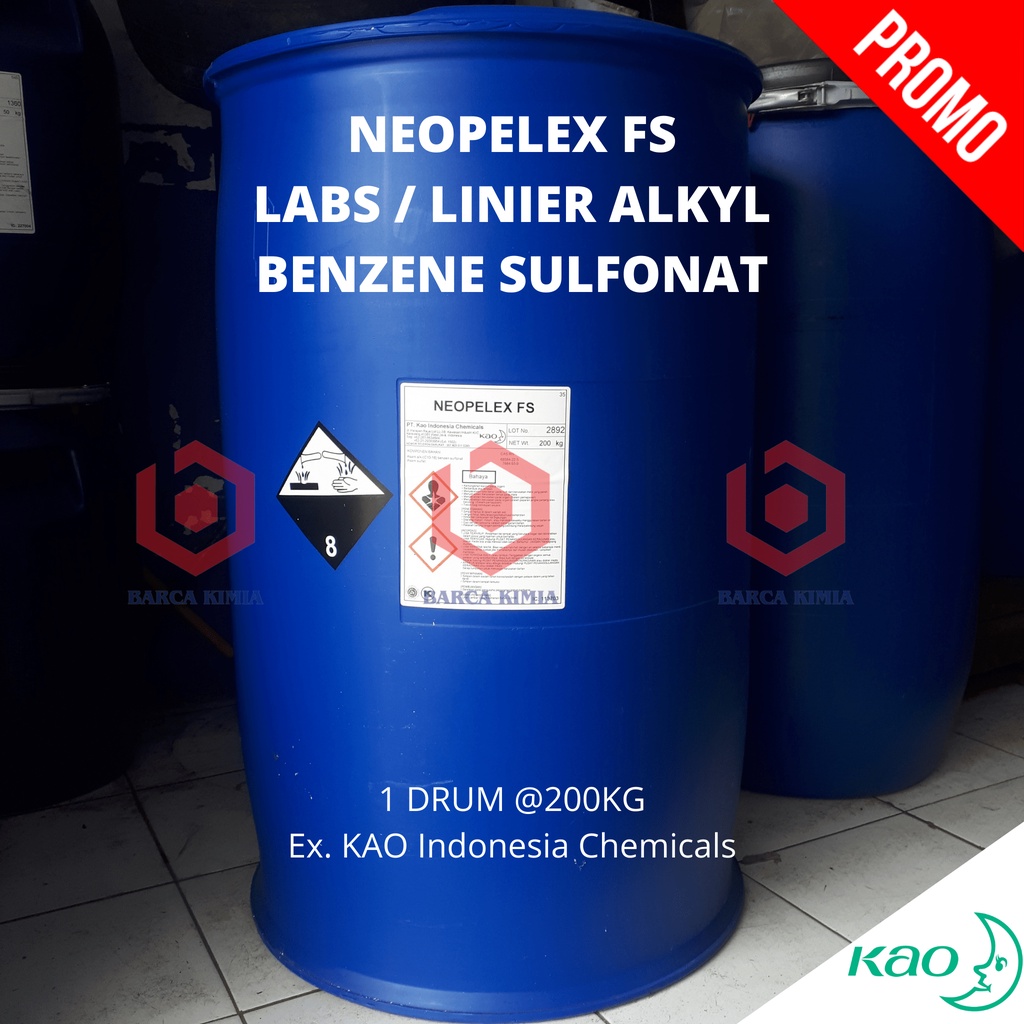 KAO NEOPELEX FS 1 DRUM 200 KG / LABS - BAHAN SABUN DETERJEN