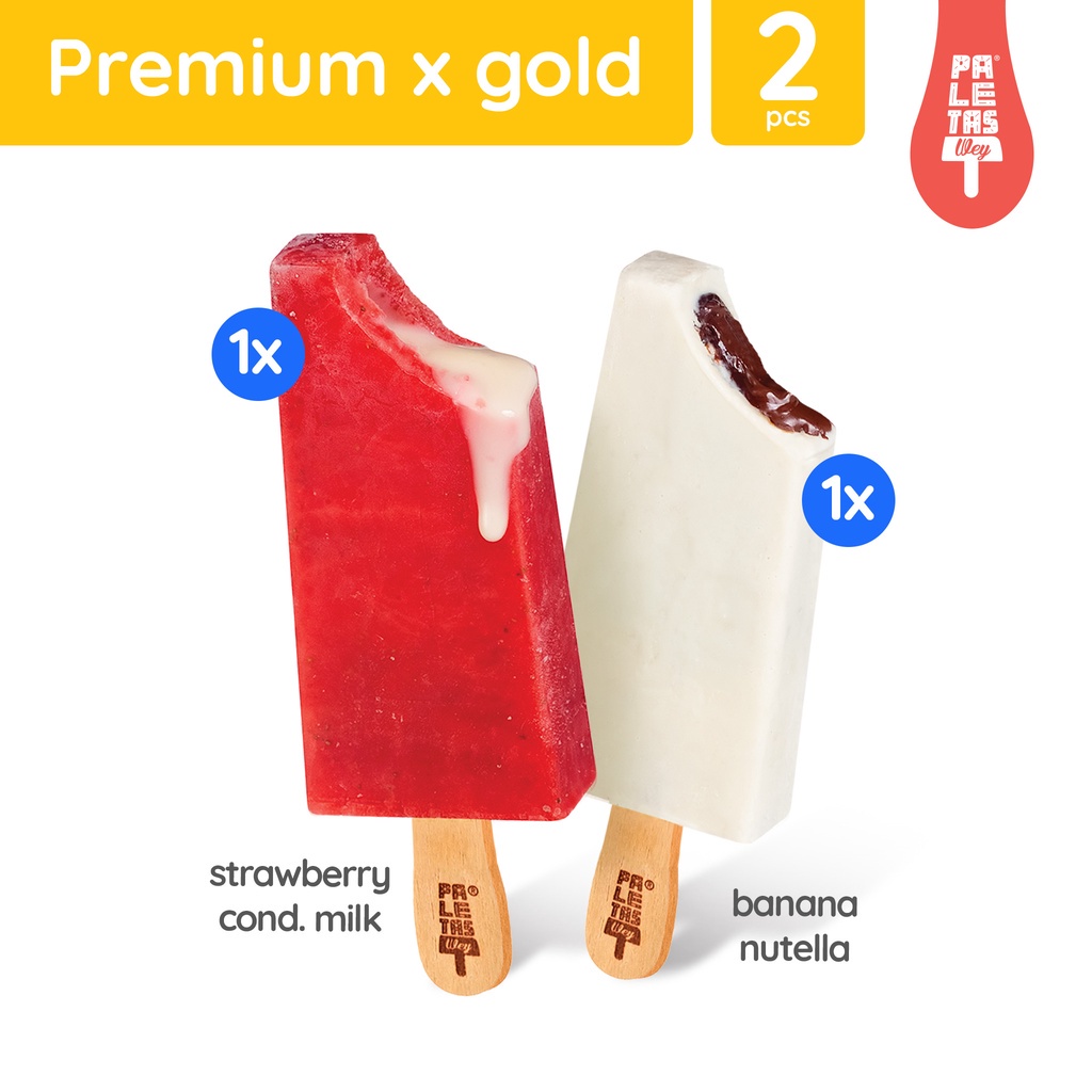 

Es Krim Paletas Wey 1 Banana Nutella & 1 Strawberry Cond. Milk